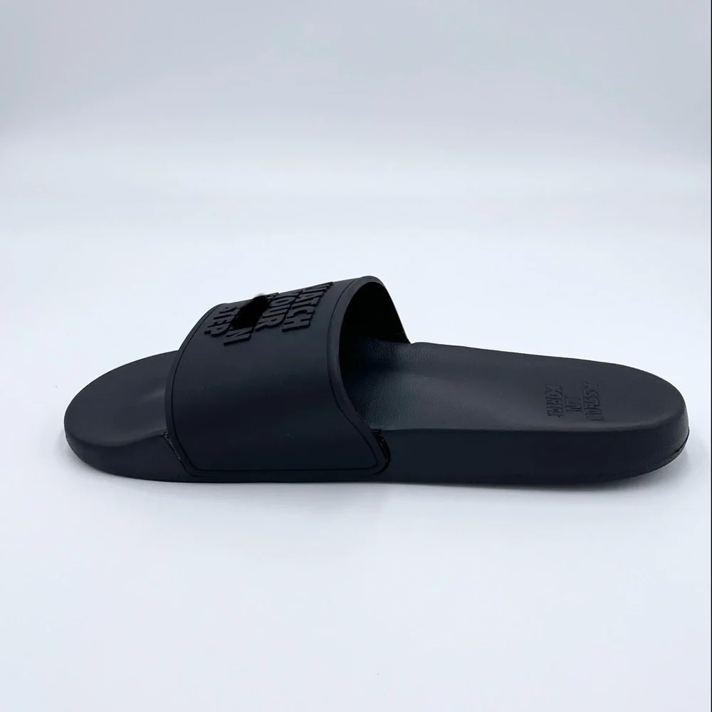 Linda Finegold Alf - Watch Your F’n Step Mens Black Slip On Slides Sandal Sz 8 - Picture 7 of 11